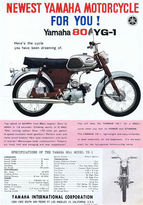 1963yamaha 80 Yg 1250 Ydt 1 Brochureusa01 Yamaha Motorcycles