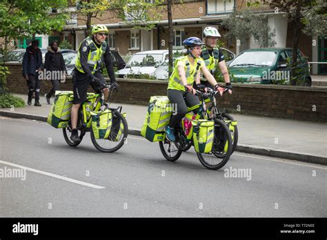 London Ambulance Service Paramedics On Specialist Response Bicycles