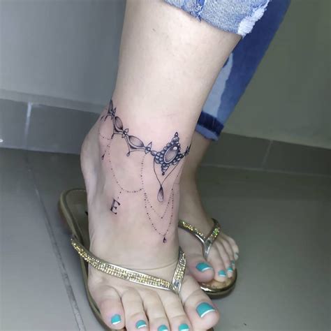 Tatuagem Tornozeleira Com Pingentes