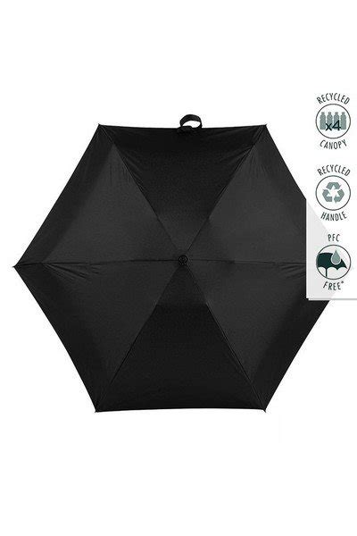 Totes Eco Brella Compact Round Black Umbrella Black Bagcraft Uk