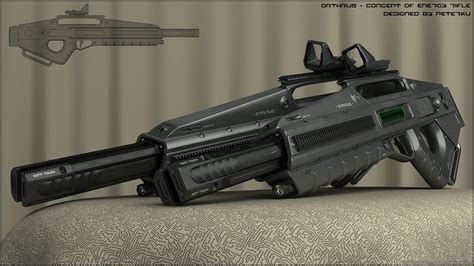 Orthrus – concept of energy rifle - 3d artist Peterku - 3DModels.org