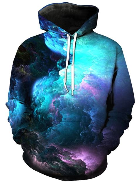 Colorful 3d Clouds Print Pullover Hoodie Galaxy Hoodie Hoodie Print Sweatshirts Hoodie