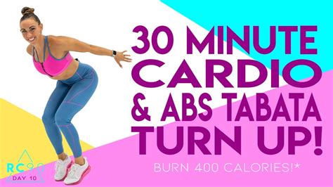 30 Minute Cardio And Abs Tabata Turn Up Workout 🔥burn 400 Calories 🔥sydney Cummings Youtube