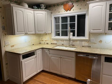 White Kitchen Cabinets With New Venetian Gold Granite Cabinets Matttroy