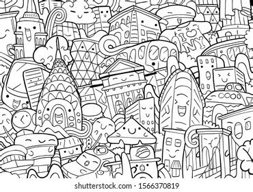 New York City Line Art Style Stock Illustration 1566370819