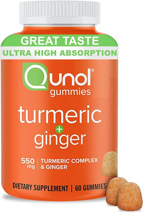 Qunol Turmeric And Ginger Gummies Gummy With 500mg Turmeric 50mg Ginger Joint