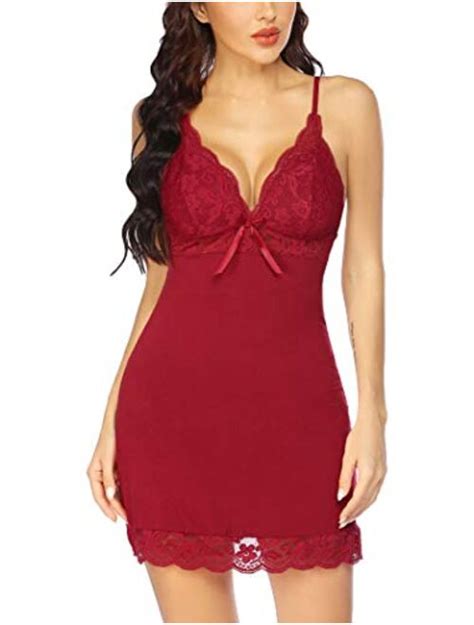 Buy Adome Women Sleepwear Lingerie Modal Chemise Sexy Nighties Lace