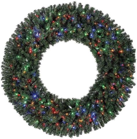 Home Heritage 60 Inch Pre Lit Holiday Christmas Wreath With