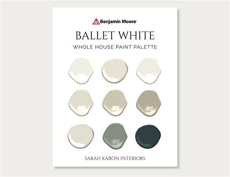 Ballet White Paint Palette Benjamin Moore Whole House Etsy UK