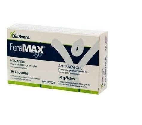 Feramax 150mg Iron Supplement For Iron Deficiency Anemia 30 Capsules