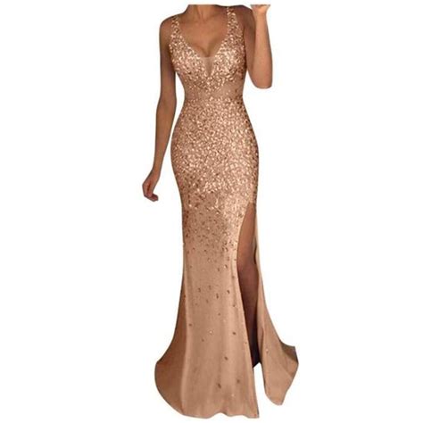 Lukcolor Robe de bal fin d année pour femmes sexy robe longue soirée en