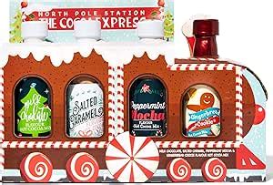Thoughtfully Gourmet Hot Cocoa Train Gift Set Includes Double Chocolate Gingerbread