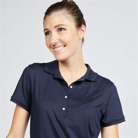 Women's Golf Short-Sleeved Polo Shirt - WW 500 Navy Blue