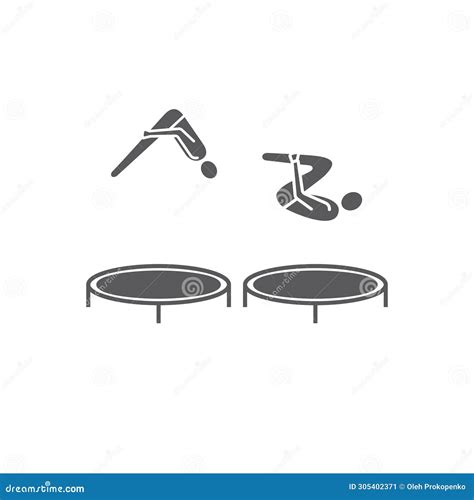 Trampoline Jumping Icon Sport Sign Stock Vector Illustration Of