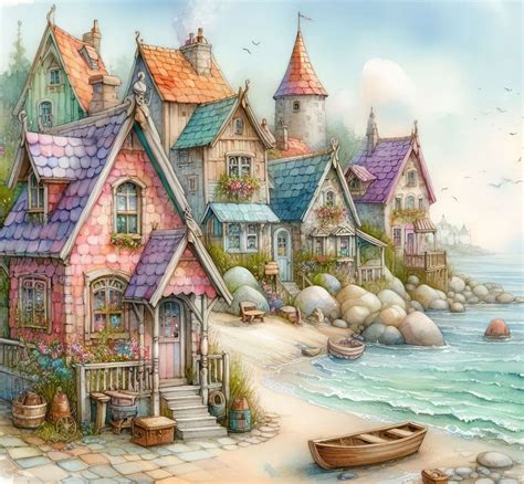 Fantazyjne Domki Nad Morzem Puzzle Online