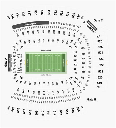 Heinz Field Seating Chart With Row Numbers Awesome Home