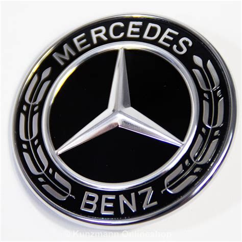 Front Emblem mit Stern Motorhaube schwarz glänzend Original Mercedes