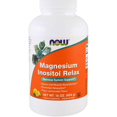 Now Foods Magnesium Inositol Relax Limonada G Oz Iherb