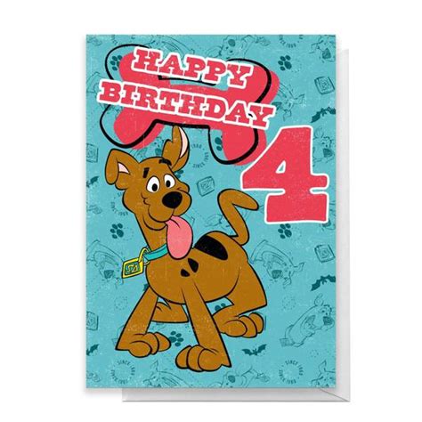 Scooby Doo 4th Birthday Greetings Card Homeware Zavvi UK