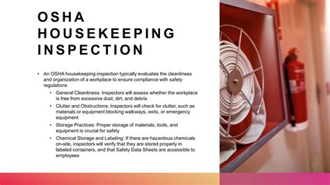 Osha Housekeeping Inspection Eauditor Audits Inspections Ppt Free