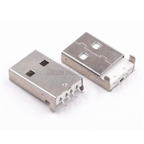 Conector Usb 20 Macho Tipo A Conector Pcb De 180 Grados Smt Macho 4 Pines Smd 10 Piezas