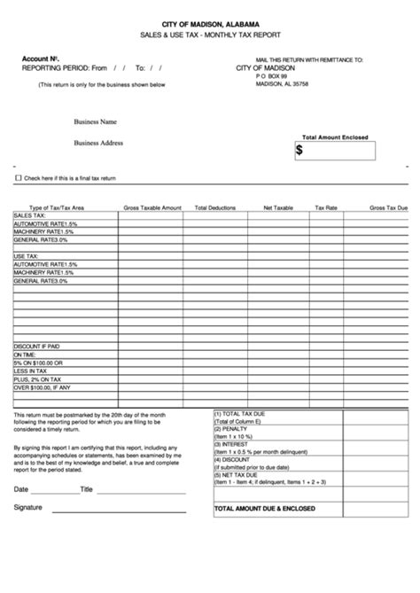 Top 6 Madison Al Tax Forms And Templates Free To Download In Pdf Format