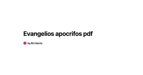 Evangelios Apocrifos Pdf