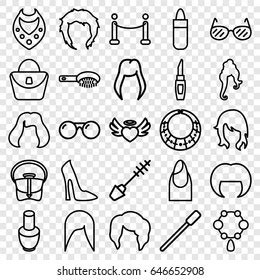 Glamour Icon Collection Glamour Outline Stock Vector Royalty Free