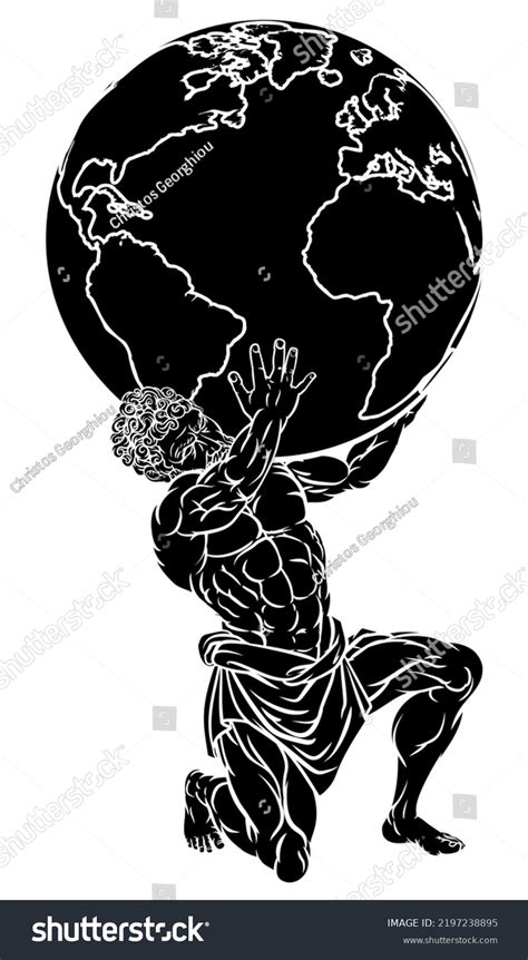 Atlas Titan Greek Mythology Symbol Strength Stock Illustration ...