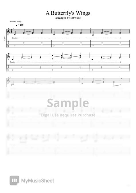 Michael Giacchino A Butterfly S Wings Sheets By Sn Wone