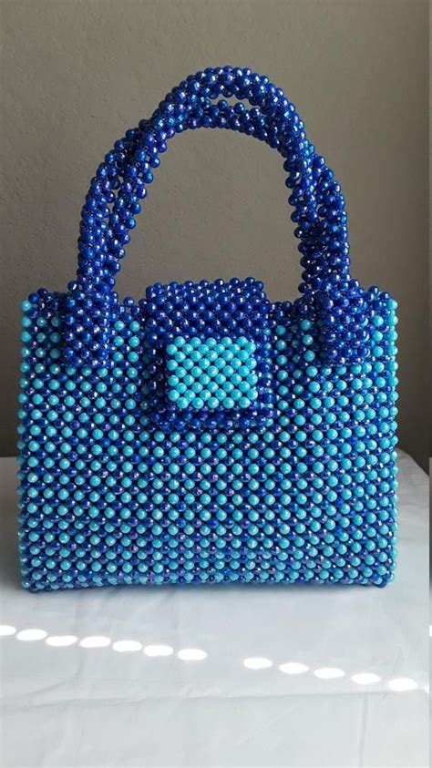 Women Bead Bag A Beaded Handbag And A Carrier Acrylic Handmade Beaded