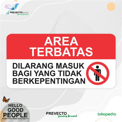 Jual Sticker Safety Sign K3 Rambu Area Terbatas Restricted Area Indonesian 20x40cm Jakarta