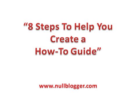 steps    create    guide nullblogger guider