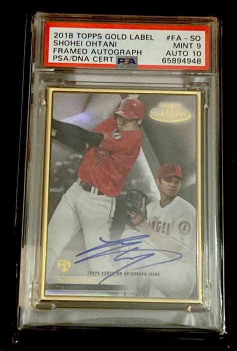 Shohei Ohtani 2018 Topps Gold Label Sp True Rc Auto Autograph Psa 9 10