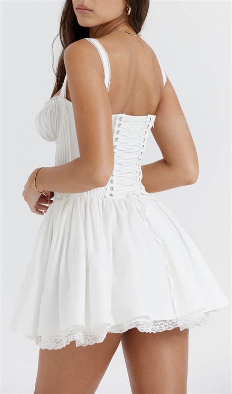 White Lace Corset Mini Dress Blingmyfriend