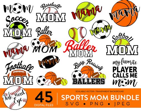 Sports Mom Svg Bundle Sports Cut File Sports Shirt Svg Designs