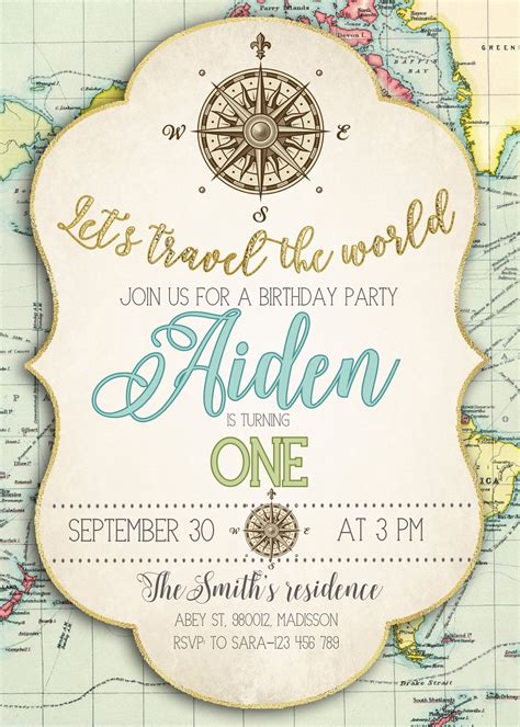 Travel Invitations Printable Invitation Instant Download Etsy