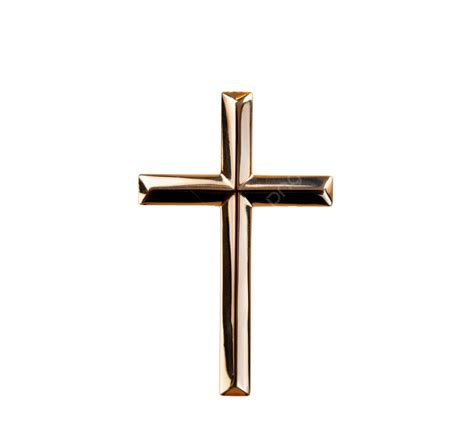 Gold Cross Isolated On A White Background Christian Religion