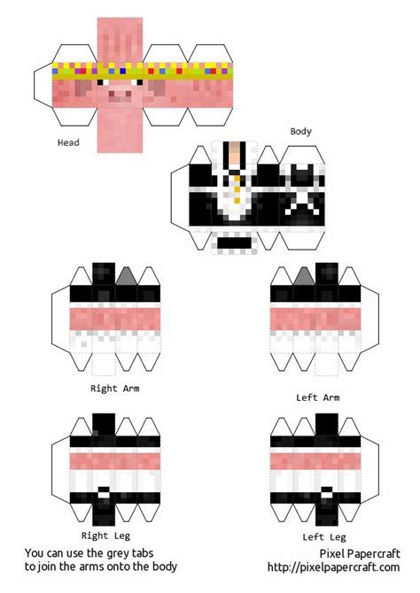 Maid Technoblade Cutouts Papercraft Minecraft Skin Pixel Art Pattern