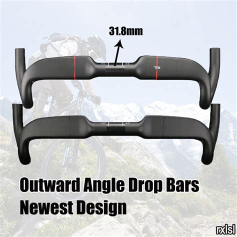 Road Bike Handlebars Outward Angle Drop Bars Carbon Fiber Matte