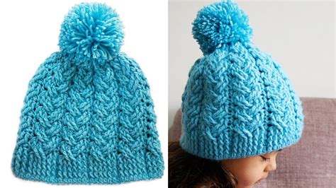 Como Tejer Gorro En PUNTO TRENZAS Para Todas Las Edades Crochet