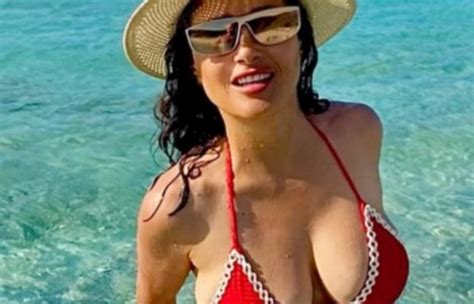 Salma Hayek Shows Off Red Bikini For 57th Birthday