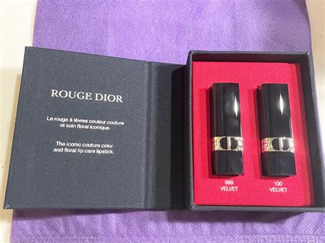 Authentic Dior Gift Set Rouge Dior Couture Colour Color Lipstick Set Nude Look Red Velvet