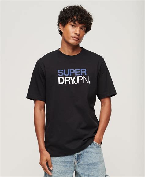 Mens - Logo Print Oversized T-Shirt in Black | Superdry UK