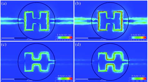 The Simulated Images For The A B Electric And C D Magnetic Field