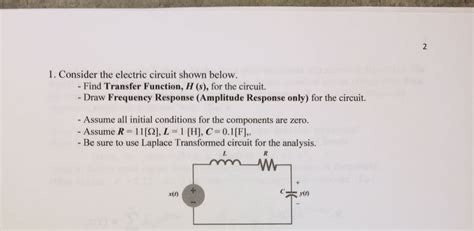 Solved Consider The Electric Circuit Shown Below Find