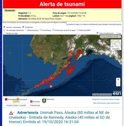 Emiten Alerta De Tsunami Después De Terremoto De Magnitud 74 Frente A La Costa De Alaska Voz