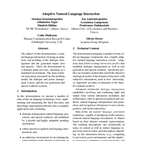 Adaptive Natural Language Interaction ACL Anthology