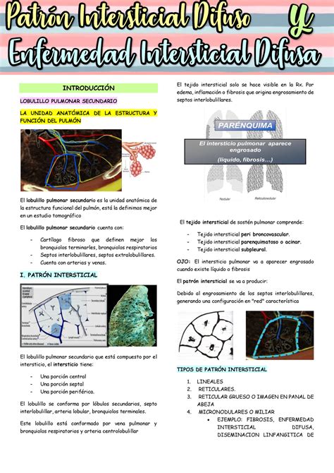 Patr N Intersticial Difuso Y Enfermedad Intersticial Difusa