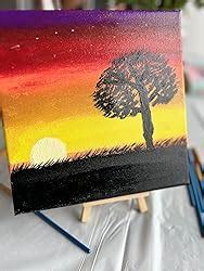 Set of 4 Blank Stretched Canvas On Square 20cm X 20cm (8” X 8”) Wooden